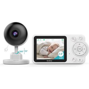 Babyfoon met camera 2.8 inch 2600 mAh batterij type C oplaadbaar 2-weg intercomsysteem VOX-modus nachtzicht temperatuurbewaking slaapliedje