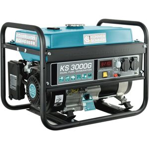 Hybride benzine-LPG 4-takt generator 3000 watt - ideaal voor kleine huizen, garage en camping