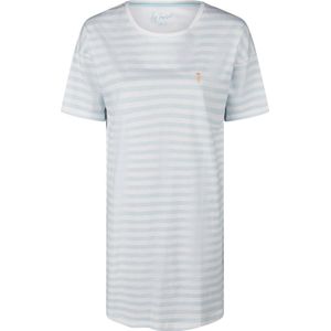 By Louise - Dames Nachthemd - Lichtblauw - Korte Mouw - Gestreept