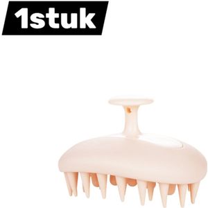 1stuk - Massageborstel - TPR hoofdhuid massager - Diepe Reiniging en Jeukverlichting - scalp care - haaruitval verminderen - meridiaan massage - beige