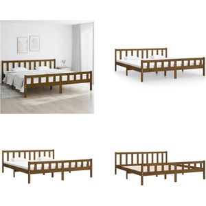vidaXL Bedframe massief hout honingbruin 200x200 cm - Bedframe - Bedframes - Tweepersoonsbed - Bed