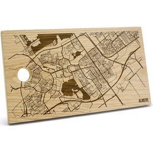 Almere Snijplank (gravure) - Hollands Hout - Borrelplank - Cadeau Almere