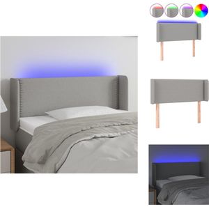 vidaXL Hoofdbord LED - Lichtgrijs 103 x 16 x 78/88 cm - Verstelbare hoogte en kleurrijke LED-verlichting - Bedonderdeel