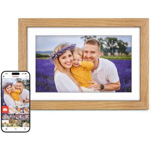 DailySupplies® Digitale Fotolijst met Wifi - Fotolijsten - Frameo App - HD Kwaliteit - Eik