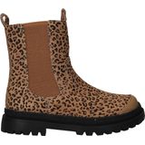 Shoesme - Enkellaarsjes - Cognac - Met Panterprint - Suède