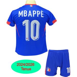 Kylian Mbappé - Frankrijk Thuis Tenue - voetbaltenue - Voetbalshirt + Broek Set - Blauw - Maat: XXL