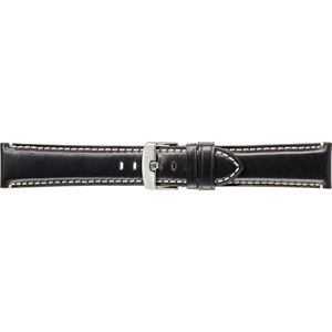Morellato horlogeband Giorgione X4272B12019CR22 / PMX019GIORGI22 Glad leder Zwart 22mm + wit stiksel