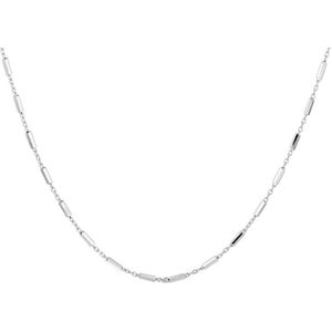 Zilver Gerhodineerde Collier buisjes 1 1332635 44 cm
