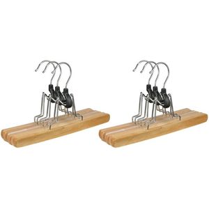 Set van 6x Stuks Houten Broekhangers Kledinghangers 24,5 cm