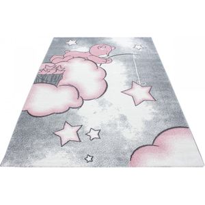 Vloerkleed kinderkamer - Beertje - roze - 80x150 cm