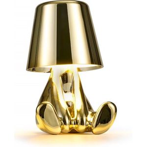 Lumi Glow Bros Tafellamp Oplaadbaar - Draadloos en Dimbaar - Nachtlamp Slaapkamer - Bureaulamp Woonkamer - Woondecoratie - Beelden en Figuren - Goud