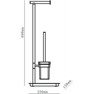 Royal Plaza Zelkova staande closetrol borstelhouder chroom