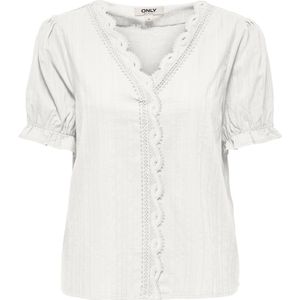 Only - Blouse - Cloud Dancer - 100% Katoen - Korte Mouwen