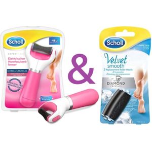 Scholl Velvet Smooth Express Pedi Elektronische  + Verwisselbare Roller Extra Grof - 2 stuks -Voetvijl- Scholl-eelt verwijderaar-Eeltvijl-Voetverzorging-Huidverzorging-Eelt- Scholl Velvet Smooth-Gelukkige voeten dragen gelukkige mensen.