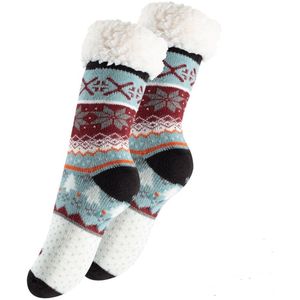 Yenita - fluffy sokken - huissokken antislip - slofsokken - dames huissokken - one size - zwart