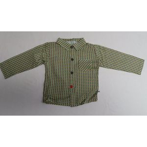 Overhemd - Groen met orange , bruin en geel - 6 maand 68