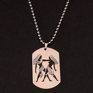 Tweeling / Gemini Sterrenbeeld Ketting met Hanger - Kettingen Heren Dames - Astrologie - Cadeau voor Man - Mannen Cadeautjes
