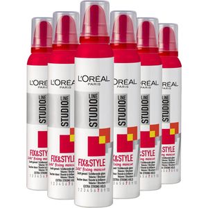 L'Oréal Paris - Studio Line Fix&Style - Haarmousse - 6x 200ML - Volume & Structuur