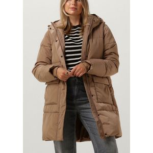 Notre-V Puffer Coat Midi Jassen Dames - Winterjas - Camel - Maat XS