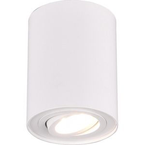 LED Plafondlamp - Plafondverlichting - Torna Cosmin - GU10 Fitting - 1-lichts - Rond - Mat Wit - Aluminium