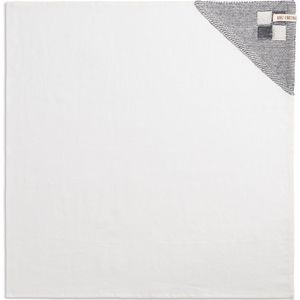 Knit Factory Linnen Theedoek - Poleerdoek - Schoteldoek - Afdroogdoek - Vaatdoek - Thee doek - Keuken Droogdoek Block - Ecru/Med Grey - 65x65 cm