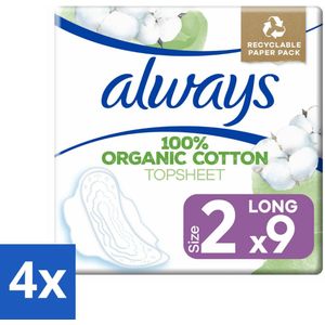 Always - Maandverband - Long - Cotton Protection - Met Vleugels - 9 Maandverband - Voordeelverpakking - 4 stuks