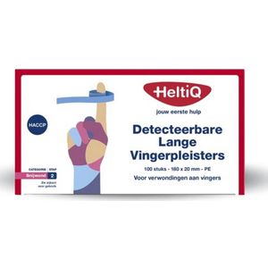Heltiq - Detecteerbare Lange Vingerpleisters - 120 x 20 mm - 100 stuks