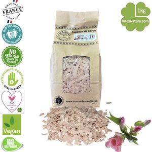 Marseille zeepvlokken katoenbloesem | 1 kg | Zuinig Ecologisch Milieuvriendelijk Hypoallergeen | Zonder conserveermiddel Zonder kleur | Le Serail