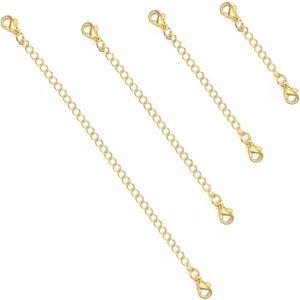 Verlengstukken voor halsketting - Goud - Set van 4 - 5 cm, 75 cm, 96 cm, 15 cm