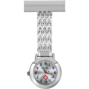 Fako® - Verpleegstershorloge - Zusterhorloge - Verpleegster Horloge - Metaal - Zilverkleurig