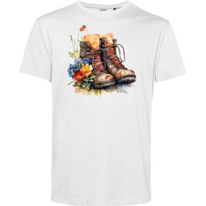 T-shirt Vierdaagse wandelschoenen | Vierdaagse shirt | Wandelvierdaagse Nijmegen | Roze woensdag | Wit | maat 4XL
