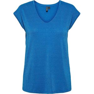 Pieces T-shirt Pcbillo Tee Lurex Stripes Noos Bc 17078572 French Blue/multi Lurex Dames Maat - XXS
