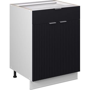 Vicco Fame-Line Keuken Keukenonderkast – 60 cm met lade, WB Eik Zwart gestreept met lade, WB Eik