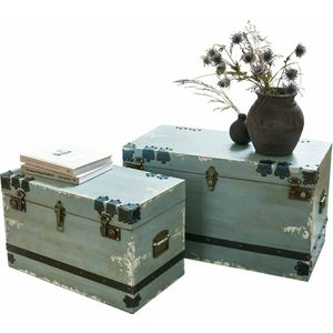 LOBERON Kist set van 2 Gorman antiekblauw