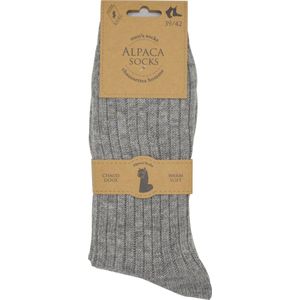 Heren Alpaca - Zeer warme én zachte sokken - 2 paar - maat 39/42 - licht grijs - hoge kwaliteit - warmteregulerend - duurzame sokken - kerstgeschenk - cadeau