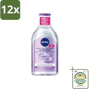 NIVEA - Micellair Water - Essentials Verzachtend - Gevoelige huid - Met Aminozuren & Dexpanthenol - Make-up Verwijderaar - 400 ml - Voordeelverpakking - 12 stuks - Gevoelige huid - Make-up remover
