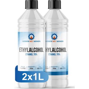 Alcohol 70% Ketonatus - Reinigingsmiddel - Ontvetter - Ethylalcohol - 2 x 1 liter