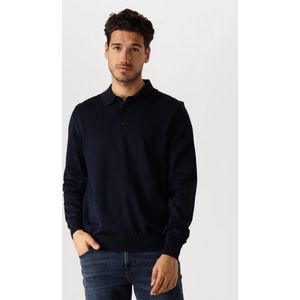 Hugo Boss - Lange Mouw Polo - Donkerblauw - Normale Fit
