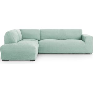 Bankhoes Milos Hoek Chaise Longue Links Mint - Elastisch & Antistatisch - Bankhoezen voor hoekbank