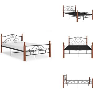 vidaXL Bedframe - Bedframes - Bed - Bedden - Bedframe metaal zwart 120x200 cm