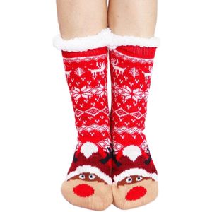 Herfst-/wintersokken - Platte lengte 42 cm - Kerstsokken - Kerstvloersokken - Dikke, warme herfst-/wintersokken - Huissokken - Slaapsokken - Antislipvloersokken - Voeg toe aan de kerstsfeer - Herfst-/winterbenodigdheden