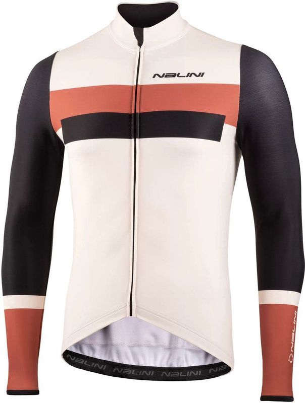 Nalini - Heren - Fietsshirt - Lange mouwen - Wielrenshirt - Najaar - Winter - STELVIO LS JERSEY - GREY/GOBI - M