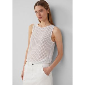 s.Oliver - Gebreide Top - Wit - Mouwloos