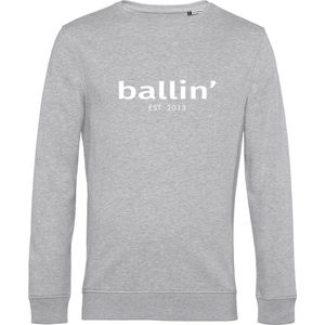 Heren Sweaters met Ballin Est. 2013 Basic Sweater Print - Grijs - Maat L