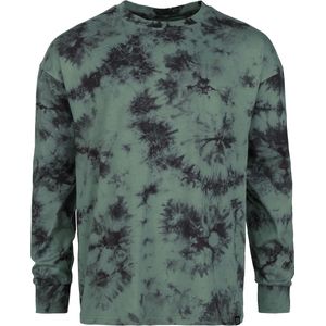 R.E.D. Rock-Engineered Design Olijfgroen tie-dye shirt met lange mouwen - Heren - M