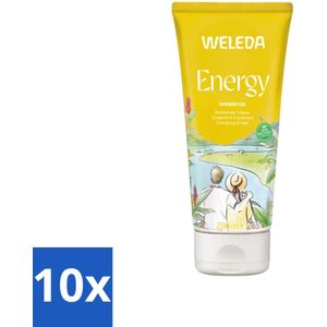 10 x WELEDA - Douchegel Aroma Shower Energy - 200 ml - Aroma Shower Energy - Energieboost - Gember - Citronella - Cederhout