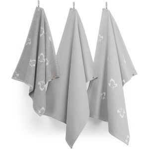 Walra - Keuken- en Theedoekenset - Grijs - 100% Katoen - 3 Stuks