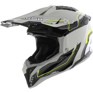 Airoh Helm Aviator 3 AMS² Leader glans grijs wit geel XL