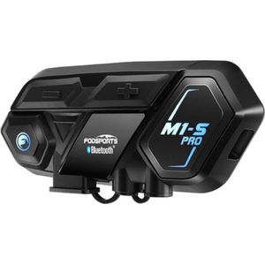 Luxe Motorhelm Headset – Met Microfoon – Intercom Motor Helm – Communicatiesysteem – Freecom – Bluetooth – Koptelefoon – Waterdicht – Zwart