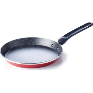 Brabantia TRADITION Pannenkoekenpan – Ø24 cm - Non Stick -Dubbele anti-aanbaklaag - Inductie geschikt - Retro style- Rood